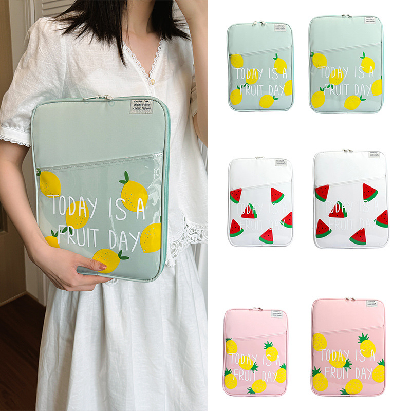 Fruit-pattern tablet bag 11inch inner sleeve suitable for iPad protective case with pen slot storage design