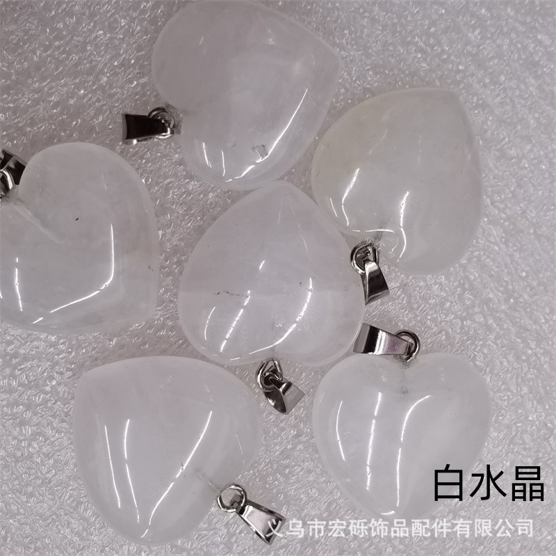 Natural cristal ágata Dongling Jade de doble cara en forma de corazón de amor colgante collar de accesorios de la joyería de la joya de la fábrica al por mayor