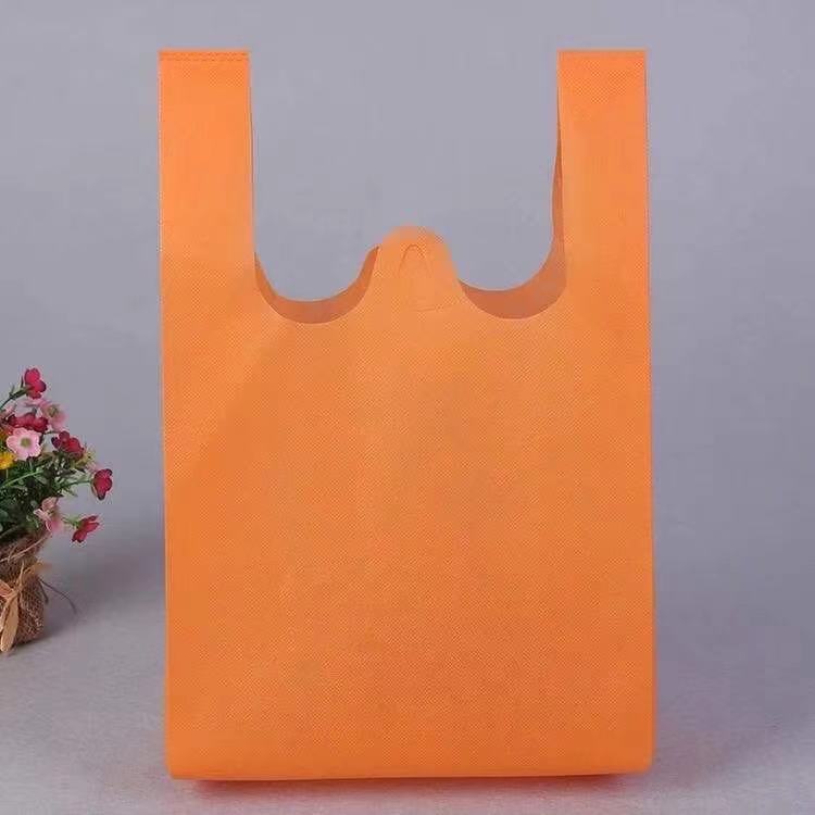 现货批发无纺布背心袋 超市购物手提袋 热压广告礼品覆膜袋