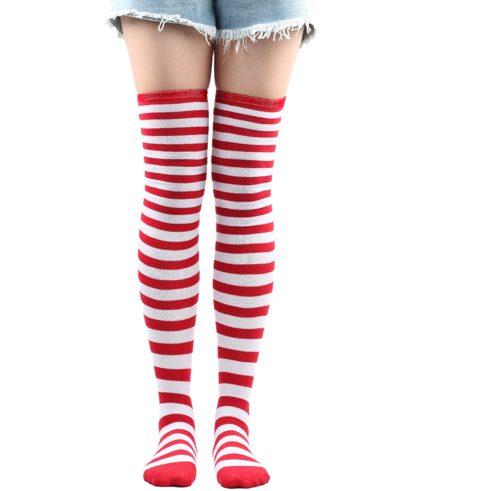 Knee-high Socks Japanese Style, Striped Cosplay & Halloween, Tube 50 cm, Polyester