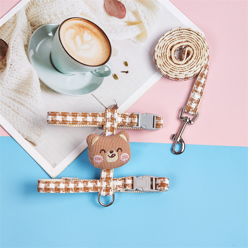 Nuevo perro remolque cuerda caminando gato cuerda tipo I-tipo anti-rotura gato tracción Teddy fuera de cuerda correa de pecho