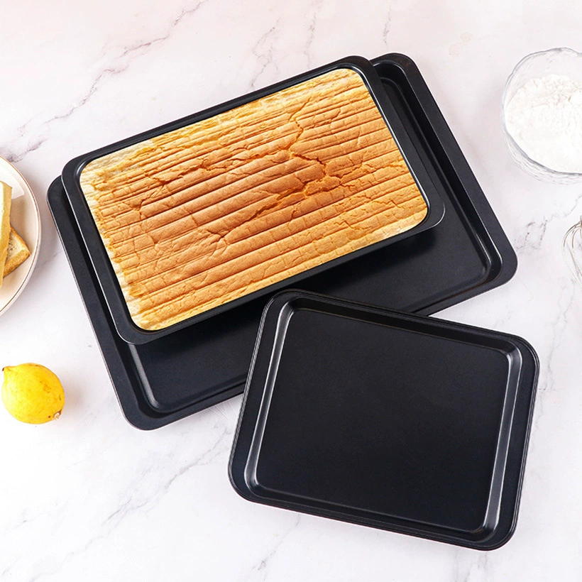 Thickened 8-14 inch rectangular non-stick baking pan nougat golden black egg yolk pastry apple pie cake pan