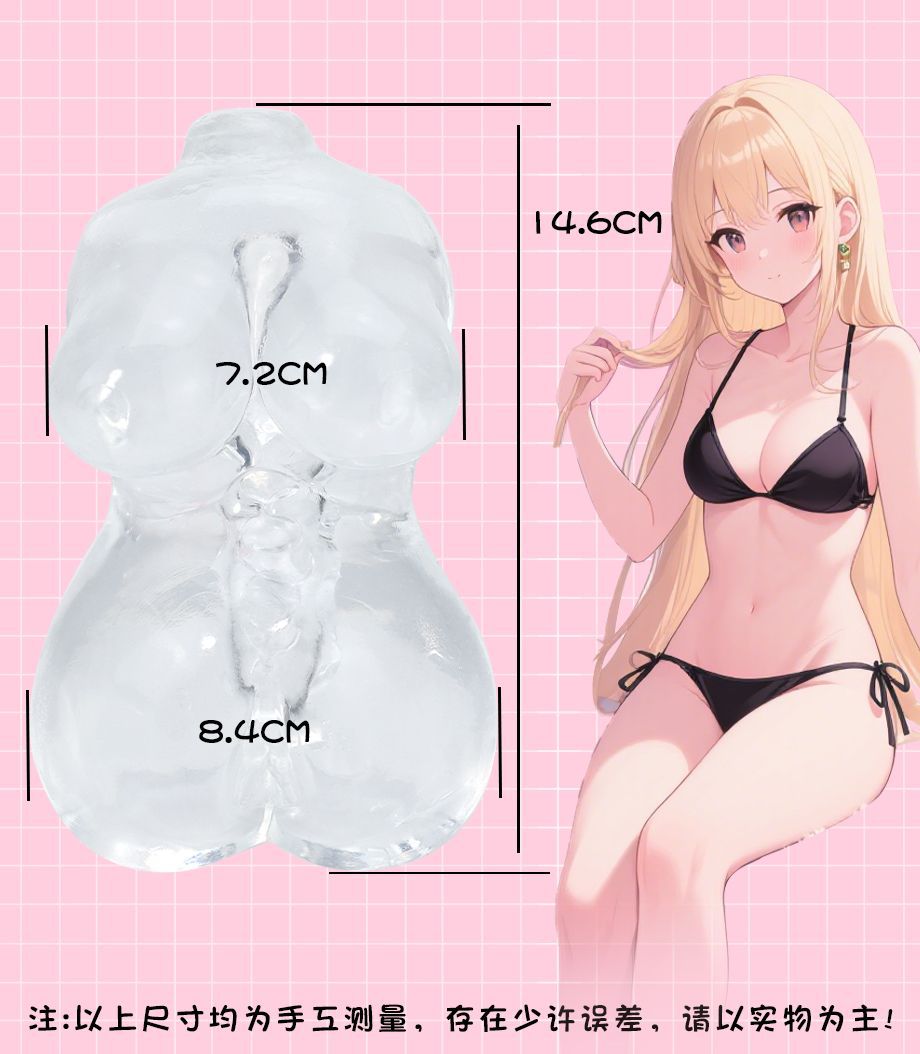Transparent TPE Manual Masturbator Half-Body Sleeve with Realistic Inverted Mold Texture — detail image 17
