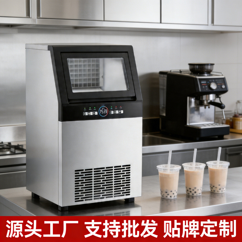 Large-Capacity Commercial Ice Machine, Fully Automatic Ice Cube Maker Suitable for Milk Tea Shops and Ktvs, Multi-Specification Ice Maker Large-Capacity Commercial Ice Machine, Fully Automatic Ice Cube Maker Suitable for Milk Tea Shops and Ktvs, Multi-Specification Ice Maker