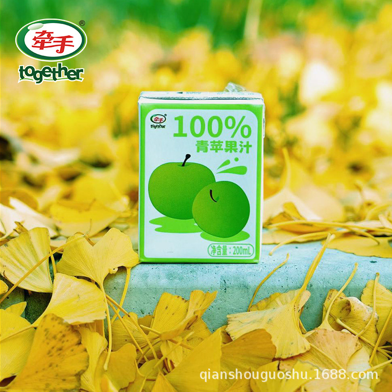 【Factory Direct】Hand-in-Hand Green Apple Juice 100% Pure Juice Beverage 200ml*6 Boxes Whole Case Wholesale