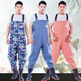 Water-Resistant Pants Half-Length Rain Pants Waterproof Clothing Men's Fishing Jumpsuit Full-Body Fishing Waders Pants Thickened Rain Boots