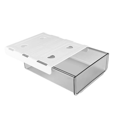 免打孔桌下隐形抽屉式收纳盒挂式粘贴学生书桌办工桌底收纳整理盒