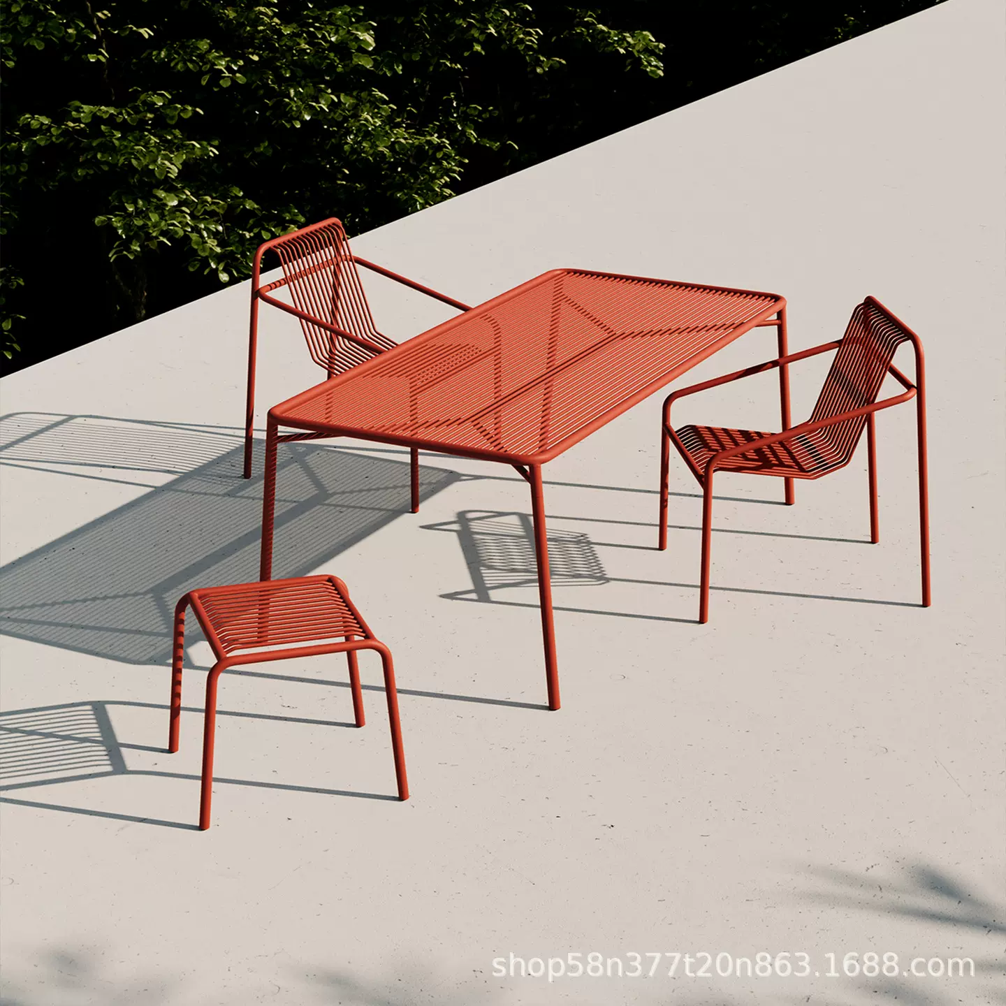 户外多巴胺桌椅庭院露天阳台休闲椅民宿咖啡厅网红桌椅室内外碳钢