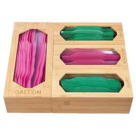 木盒厨房保鲜袋抽拉木质收纳盒竹木保鲜膜锡箔纸抽屉式收纳盒