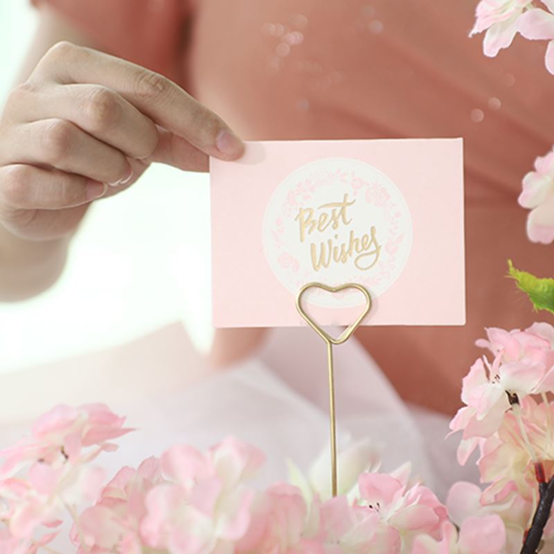 Tarjeta de ramo tarjeta de felicitación titular de la tarjeta de metal ramo de flores amor titular de la flor Varilla floral de oro material de embalaje hecho a mano