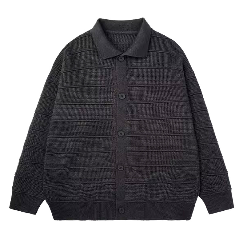 Explosiones transfronterizas europeas de tamaño grande jersey suéter hombre polo de negocios con collar cardigan chaqueta fábrica de moda al por mayor