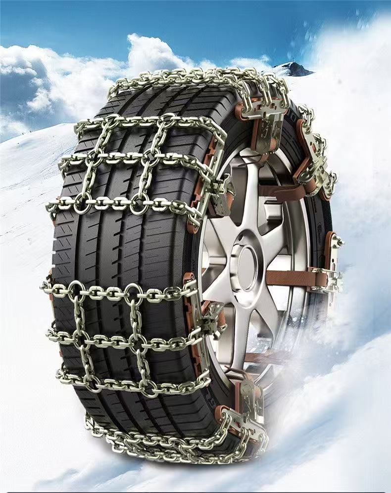 Manufacturer wholesale car anti-skid chains, thickened cross-chain anti-skid chains, universal type for sedans, SUVs, vans, and pickup trucks