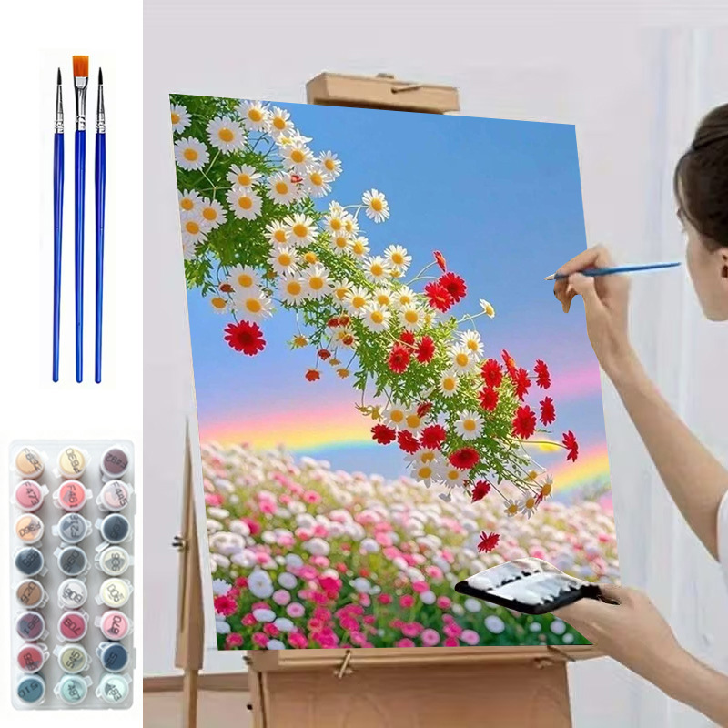 Ozon Miyazaki Jun pintura al óleo digital de verano DIY relleno manual de color curación con combinación de marcos interiores decoración de Sala de estar estilo INSI image 21