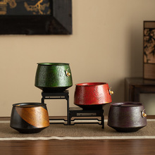 老铁漆器茶渣缸挂件新中式家用桌面水盂建水茶水缸废水桶茶配茶洗