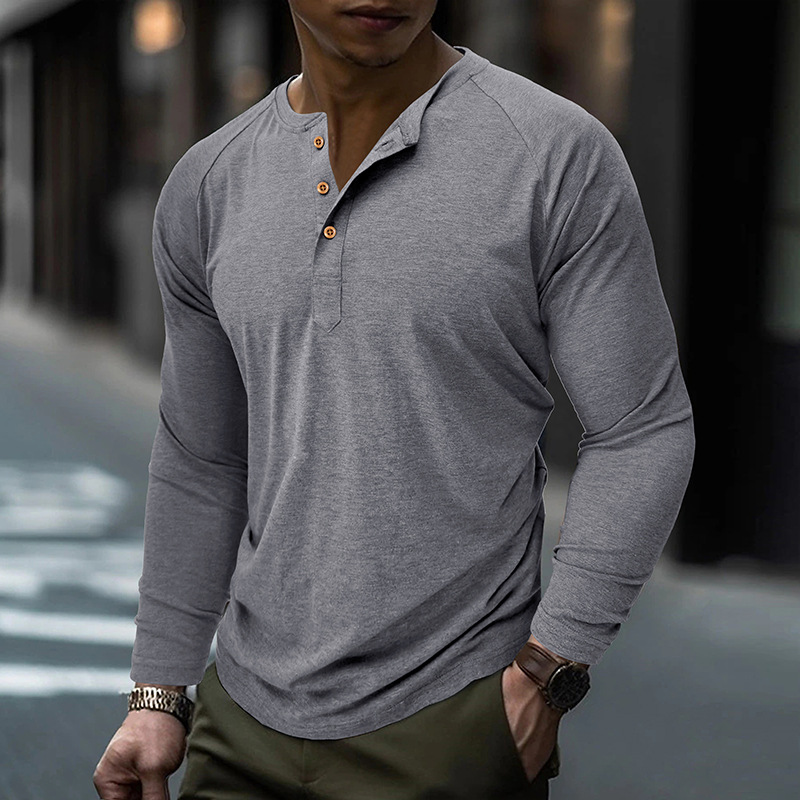 autumn and winter men's long-sleeved T-shirts, men's bottoming shirts, men's t-shirt clothing processing_voghion.com