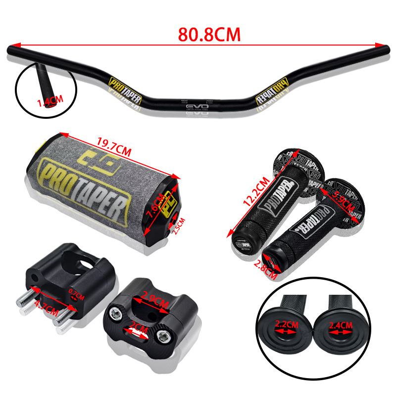 跨境热销越野摩托车通用菱形防撞护胸棉摩托车改装变径龙头杆套装