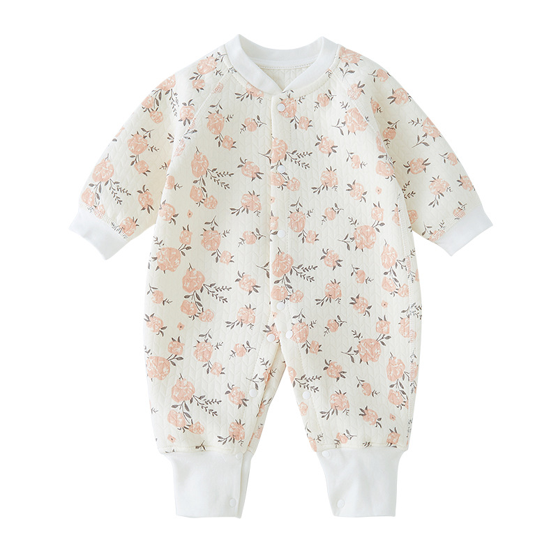 Bebé mono primavera y otoño puro algodón acolchado bebé niña ropa de primavera ropa recién nacido mameluco bebé primavera mameluco