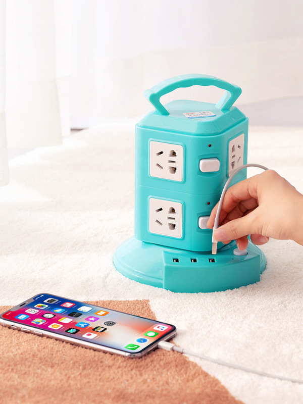縦型コンセントパネル多孔多機能usb充電塔型コンセント付き家庭用コンセント配線板|undefined