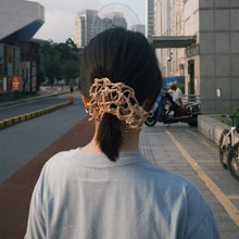 新款超重工轻奢仿拉菲草发圈～很大一个！老钱风裙摆甜妹韩女发圈