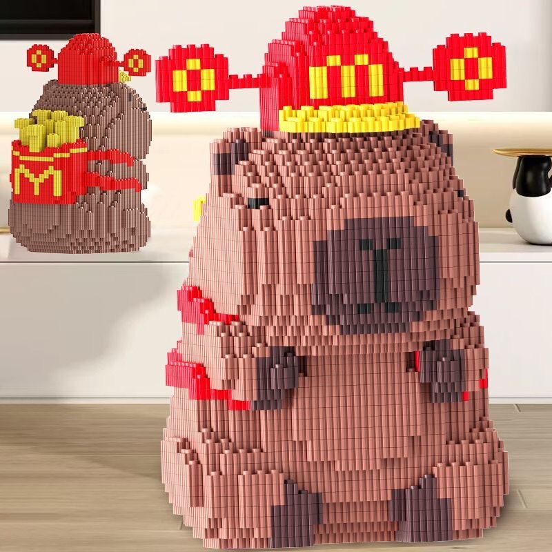 新しいカピバラは、レゴビルディングブロックと互換性があり、トレンディな手作りのおもちゃ、リビングルームの創造的な装飾モデルギフトに適しています。|undefined
