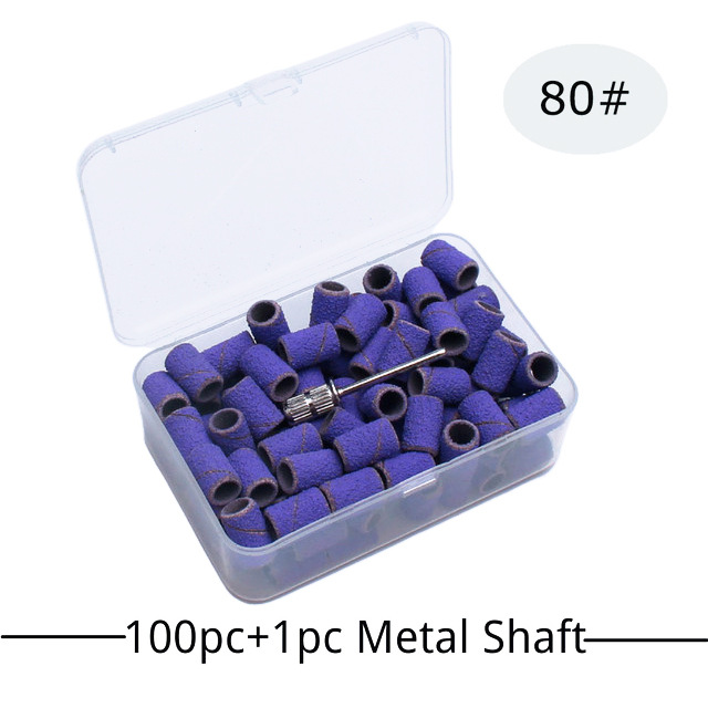 Color manicura molienda cabeza púrpura anillo de arena manicura anillo de arena máquina de pulir dedicado 100 unids/caja