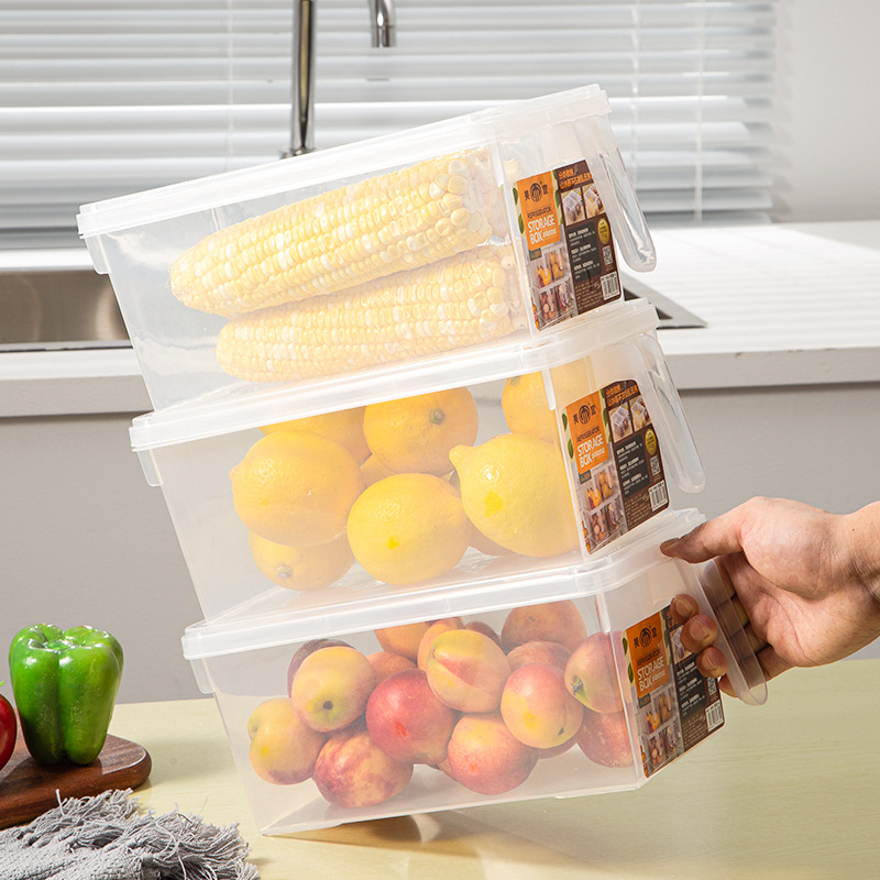Thickened refrigerator storage box food-grade crisper box fruit egg freezing box large food transparent storage box 4