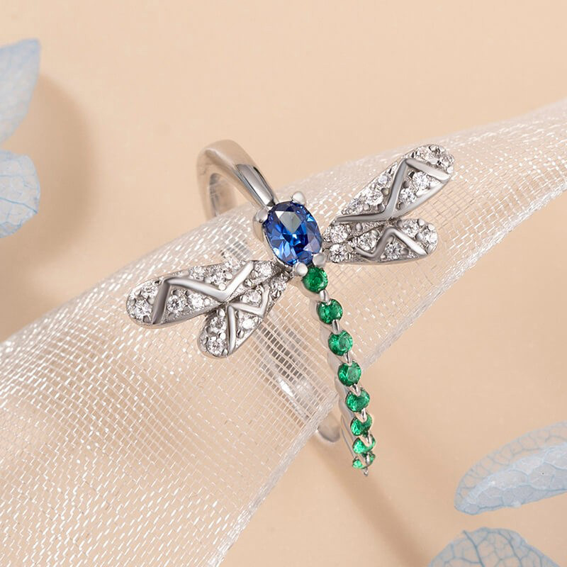 Zircon Inlay Material Rings Classification Wholesale Jewelry Casual Sweet Dragonfly Copper Zircon Rings