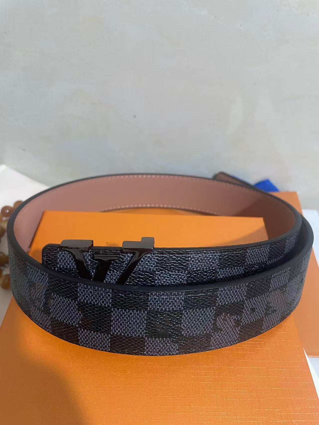 Cinturón para Hombre 4.0 cm de Piel de Vaca de Dos Capas con Hebilla Lisa para Uso Casual image 21