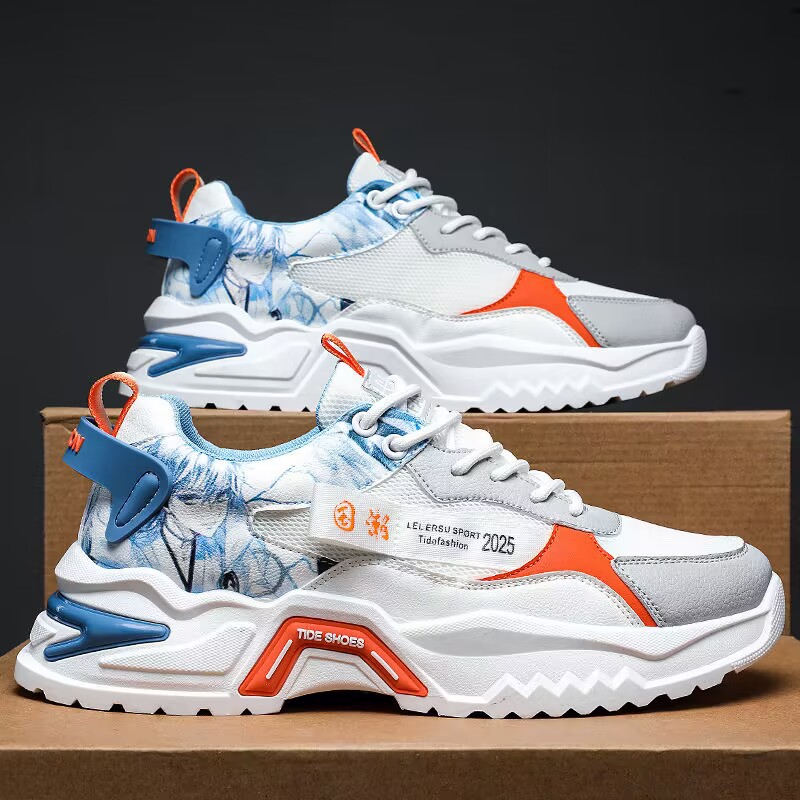 Zapatos de papá para hombres 2024 primavera nuevos zapatos de hombre en línea popularidad de los zapatos de moda, zapatos deportivos de altura de suela gruesa juvenil