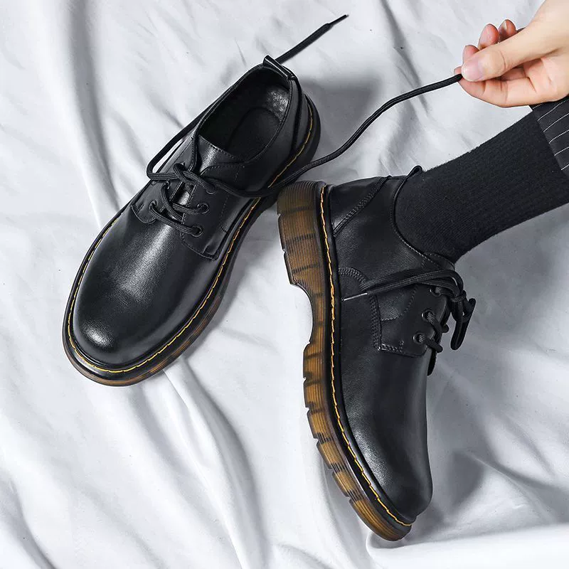 Низкие кожаные туфли Martens, английский стиль, натуральная кожа, крупная платформа, 38–44