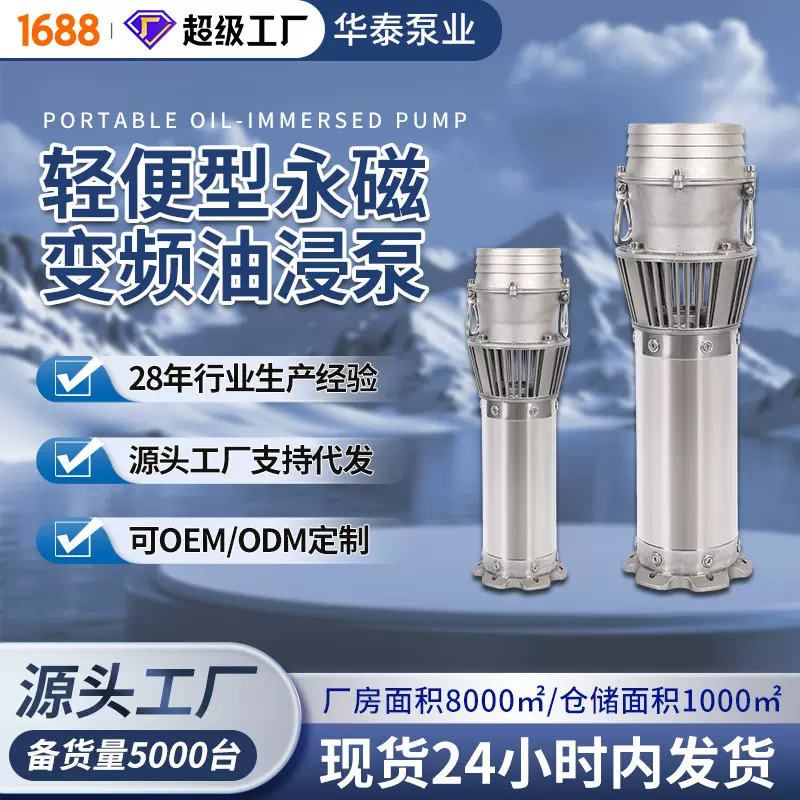 油浸泵不锈钢永磁变频便携式防洪泵海水排涝大流量鱼塘灌溉水泵