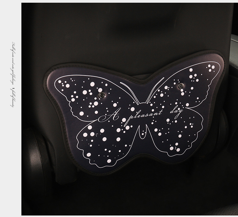 Black and White Bowknot Car Seat Back Anti-Kick Pad, Car Seat Back Anti-Dirt Pad, Rear Seat Anti-Kick Pad for Children