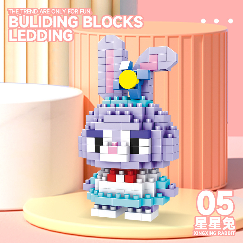 Bloques de construcción de micropartículas para niños decoración de muñecas de dibujos animados de animales juguetes ensamblados creativos para niños y niñas puesto de regalo al por mayor