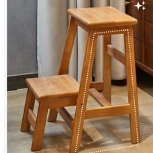实木换鞋凳梯子楼梯椅子方便收纳木质板凳高脚耐用可折叠梯凳家用