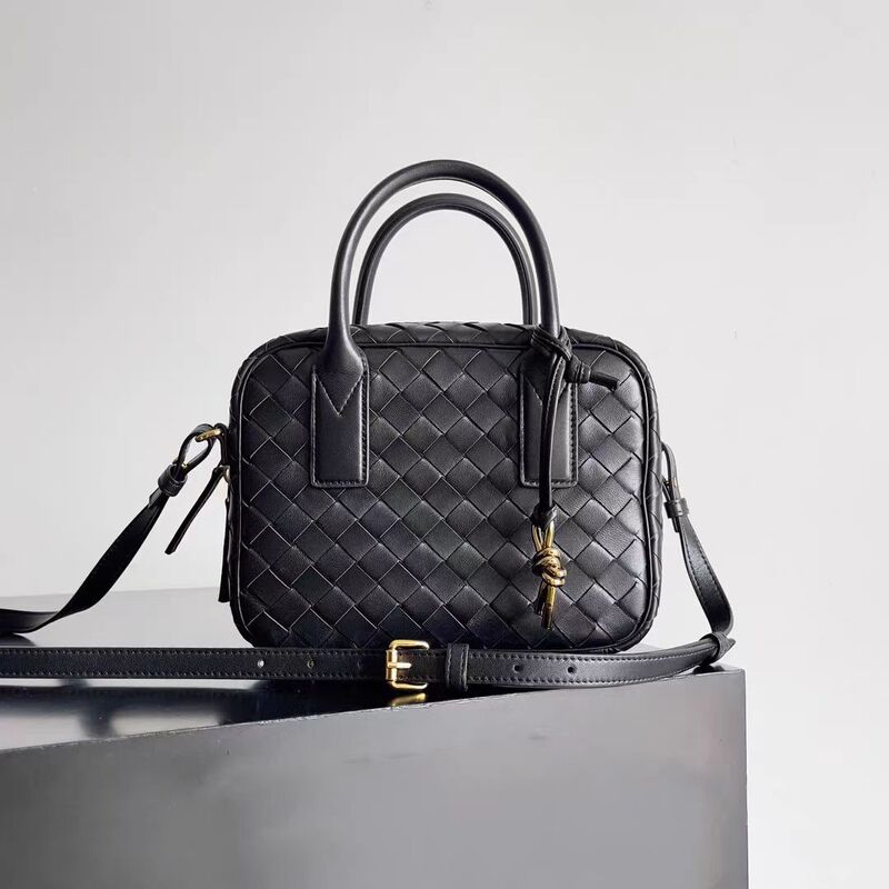 Genuine Leather Women's Bag Niche Designer Bag Women's Soft Cowhide Shoulder Bag Square Handbag Handmade Woven Crossbody Bag