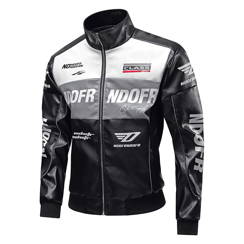 New Style Leather Jacket for Men, Motorcycle Leather Jacket, Japanese Style Loose Fashion Flight Leather Jacket, Large Size Men's Embroidered Leather Jacket
