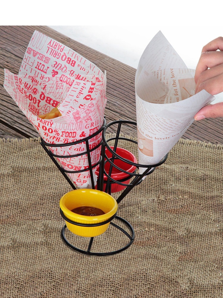 一次性汉堡餐盘吸油纸面包蛋糕三明治淋膜包装纸35*25cm商用