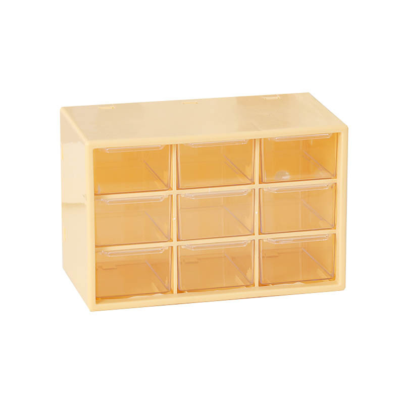 Jiugongge caja de almacenamiento cajón dormitorio Oficina caja de almacenamiento transparente separado a prueba de polvo caja de almacenamiento de escritorio al por mayor