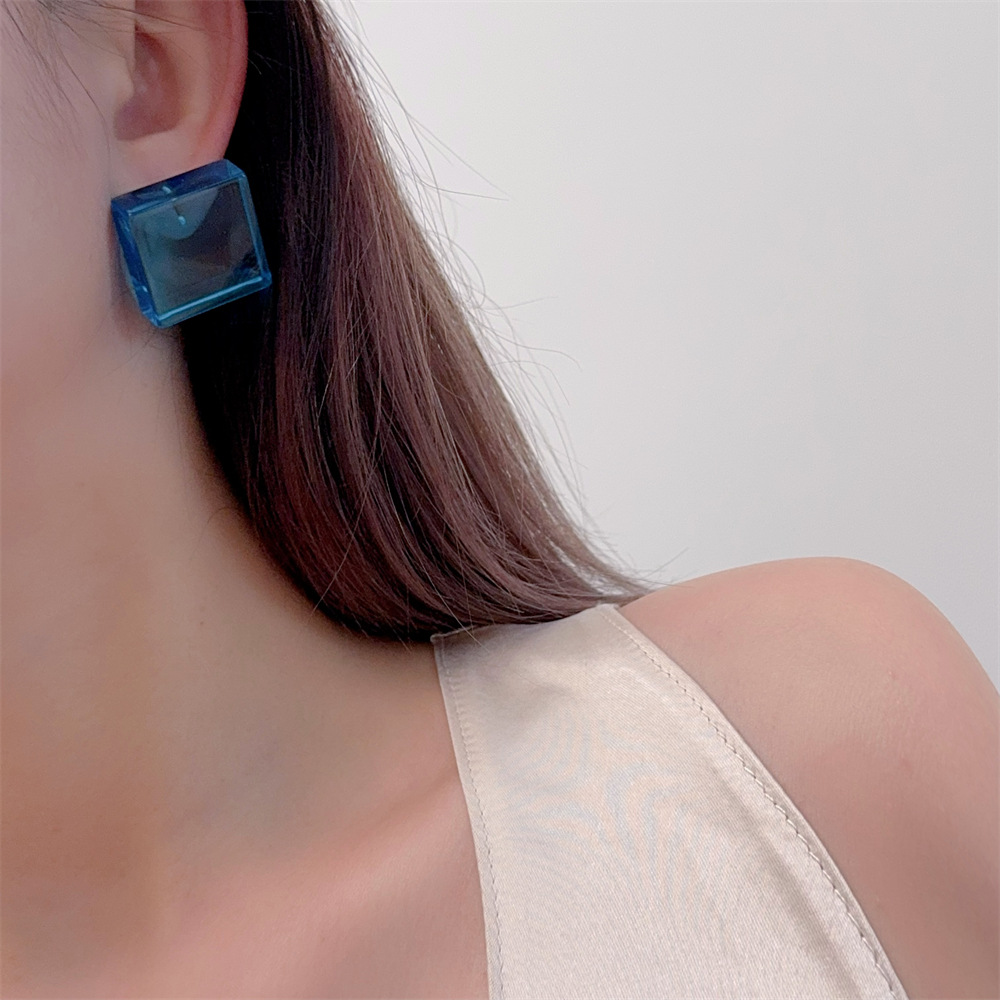 1 Pair Simple Style Square Arylic Ear Studs display picture 15