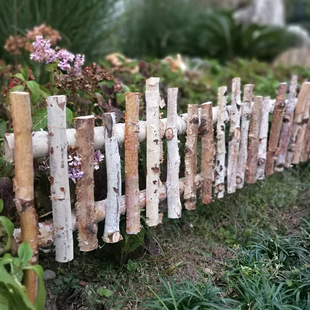 Birch Fence Plated Fence Outdoor Garden Courtyard Gardening Lawn Decorative Solid Wood Fence Barrier Partition