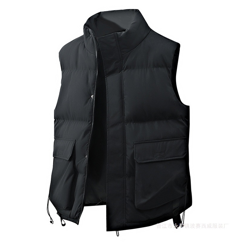 跨境直播爆款立领马甲冬季情侣款休闲上衣青年保暖坎肩背心外套潮