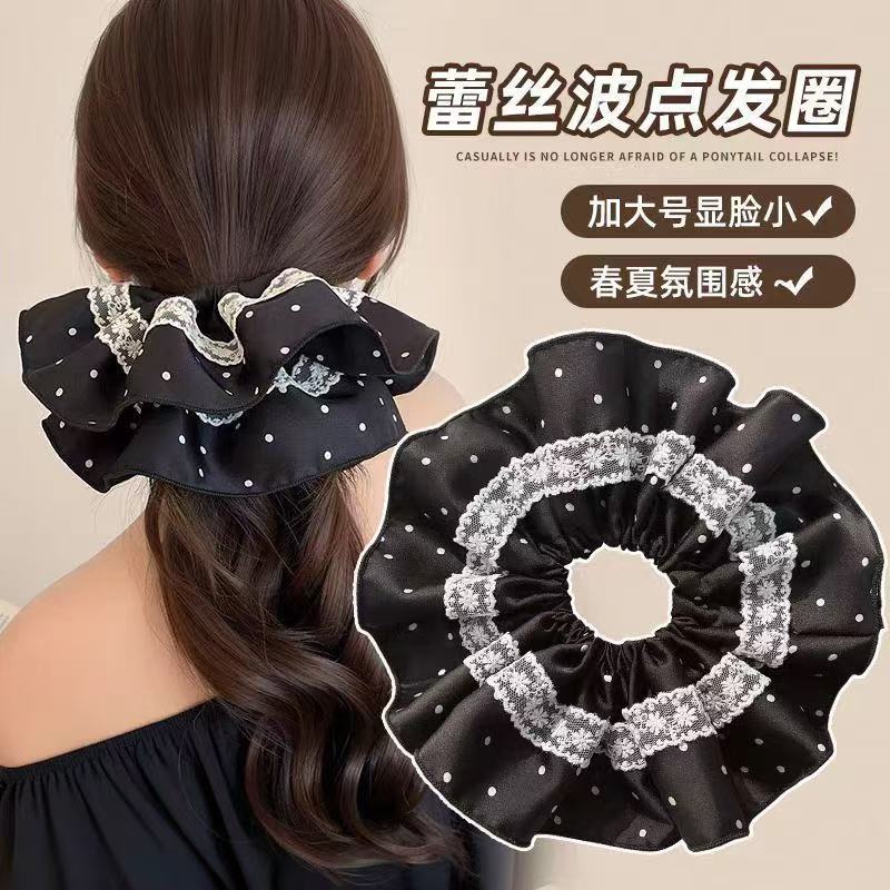 5685 프렌치 플리츠 도트원-블랙 (22cm)