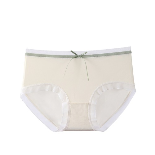 Hip-covering Japanese soft girl skin-friendly briefs ultra-thin ice silk Japanese girl style women's underwear mid-waist cotton crotch