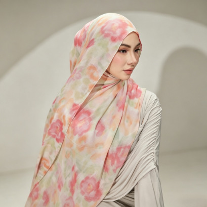 New cross-border hot-selling digital print rayon printed long scarf for Malay women, versatile, fashionable, comfortable ethnic headscarf