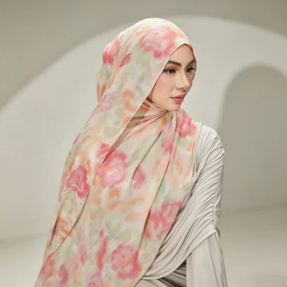 New cross-border hot-selling digital print rayon printed long scarf for Malay women, versatile, fashionable, comfortable ethnic headscarf