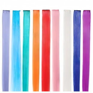 One-Piece Colored Hair Extensions for Women, Synthetic Long Straight Hair, Colored Hair Extensions in Stock, 1 Clip Hairpiece, Seamless Hairpiece