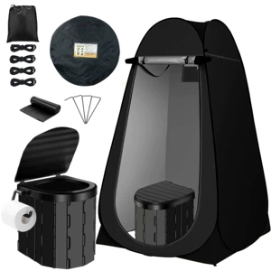 Outdoor portable toilet, mobile car toilet, camping long-distance high-speed self-driving emergency folding toilet tent