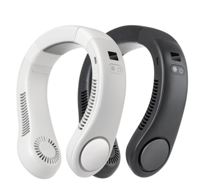 2024 Nuevo ventilador de cuello colgante USB transfronterizo Gran viento Ventilador de cuello colgante de refrigeración sin hojas de turbina portátil