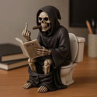 �羳��ƷToilet Grim Reaper Figurine ����������ָ��֬����[��