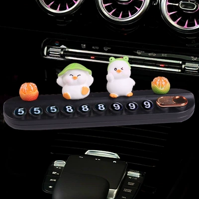 Nömrəli dayanma kartı: Lucky Cat Temporary Parking Sign for - big-orange-dali-frog-duck-lotus-leaf-duck-black-free-aromatherapy-stick-number